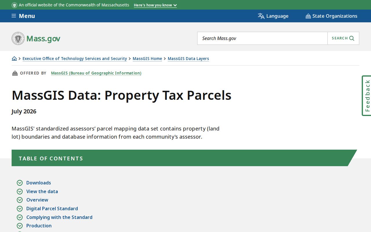 Bridgewater street directory MassGIS parcel data source for address research
