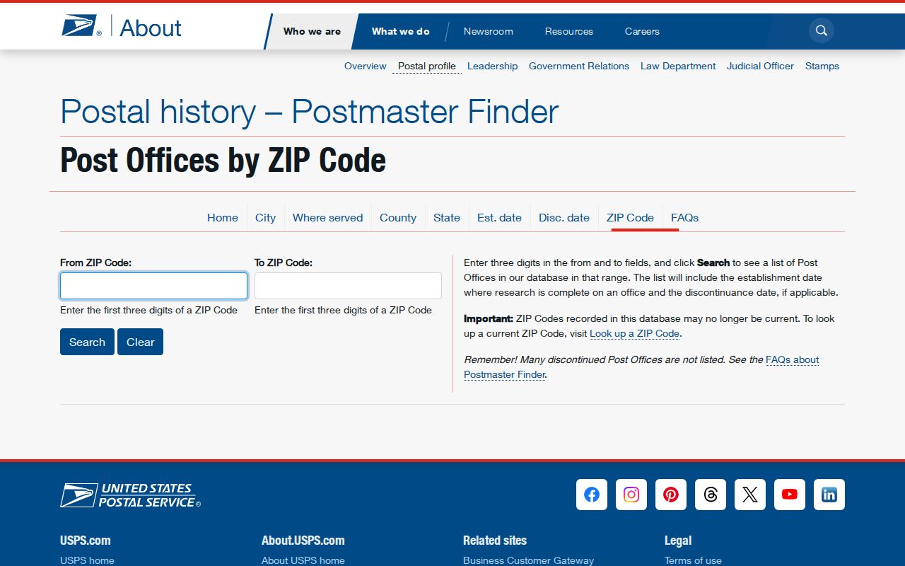 Bridgewater ZIP code directory USPS Postmaster Finder postal history lookup